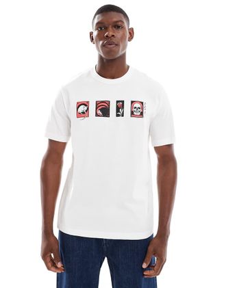 Paul Smith T-shirt bianca vestibilit&agrave; classica con logo-Bianco