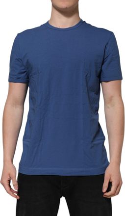 Dolce & Gabbana Blue Cotton Men Round Neck Underwear T-Shirt Elastane