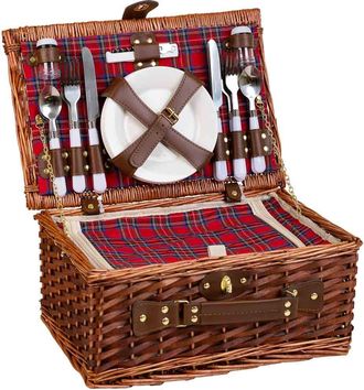 Wanderlust Deco Cesta de picnic 4 servicios marron