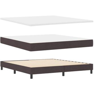 vidaXL Cama Box Spring Con Colch&oacute;n Marr&oacute;n Oscuro 180 X 200 Cm Tela Vidaxl