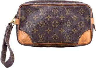 Louis Vuitton Pre-owned Marly Dragonne PM Polstas - Dames - Vintage Clutch - Bruin - ONE Size - Leer - Vintage