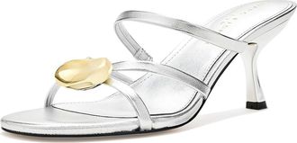 Marc Fisher Natesa Womens Dress Sandals Silver Leather : 7.5 M
