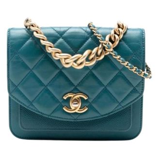 Chanel Pre-owned Vintage Satchel - Dames - Pre-owned - Blauw - Maat: ONE Size Leer