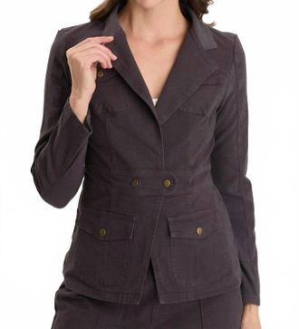 Xcvi Lochlyn Structured Fitted Stretch Blazer Jacket In Grey
