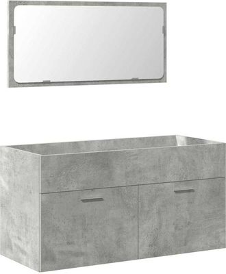 vidaXL Armario De Ba&ntilde;o Con Espejo Madera De Ingenier&iacute;a Gris Hormig&oacute;n Vidaxl
