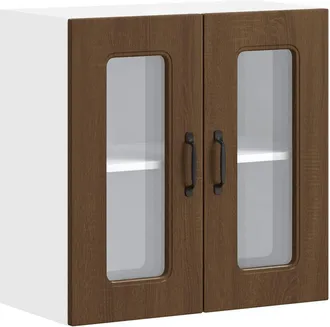 vidaXL Vidaxl Pensile Da Cucina Con Porta In Vetro Kalmar Rovere Marrone