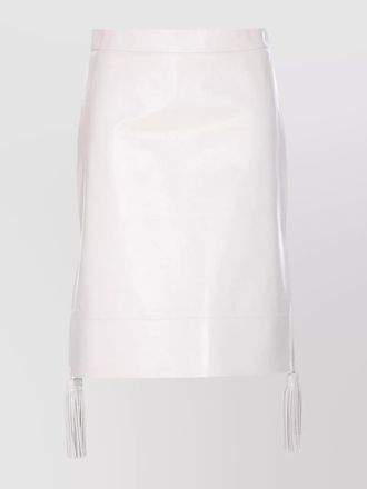 Bottega Veneta leather knee length fitted skirt