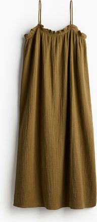 H&M Baumwollkleid mit Volants - Green