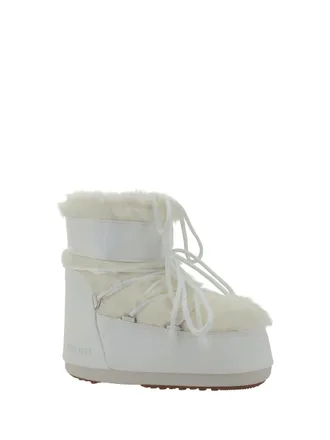 Moon Boot Womens Icon Low Faux Fur Boots Optical White Polyamide