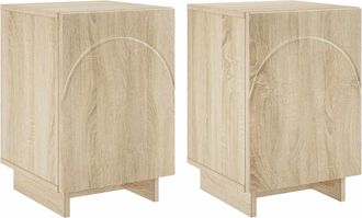 vidaXL Mesa De Noche 2 Pcs Roble Sonoma 33,5 X 34,5 X 50 Cm Vidaxl