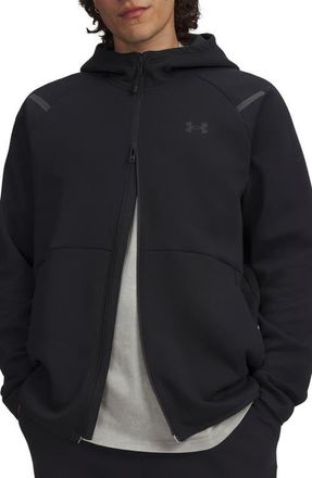 Under Armour Unstoppable Fleece Zip Hoodie in 001 Black at Nordstrom, Size Xx-Large