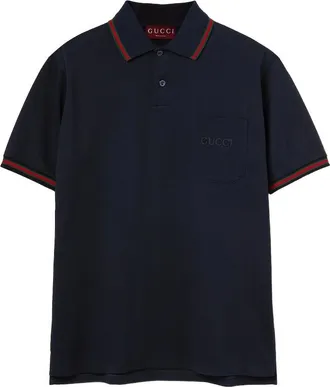 Gucci Web-stripe Logo-embroidered Polo Shirt
