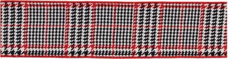 Melrose International Red and Black Houndstooth Plaid Wired Ribbon 4 x 10yds - Black, Red, White
