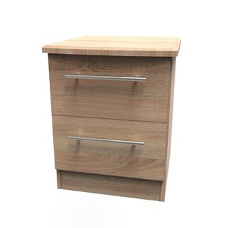 Welcome Furniture Sofia Ready Assembled Bedside Table with 2 Drawers - Bardolino Oak - Welcome Furniture | TJ Hughes