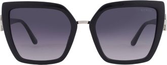 Guess Smoke Gradient Butterfly Ladies Sunglasses GF00039 01B 55