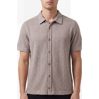 Burnside Short Sleeve Sweater Cardigan in Toffee at Nordstrom Rack, Size Xx-Large