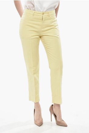 Aspesi Linen-Blend Chino Cropped-Fit Pants size 40