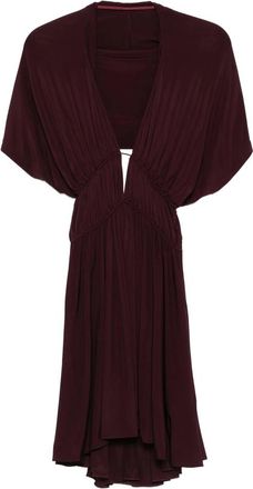Alaia V-neck Gathered Day Dress