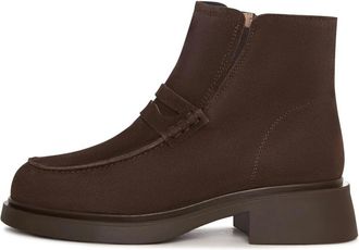 Cesare Gaspari Sculpted Zip Loafer Boot - Dames - Winterlaarzen - Bruin - 38 EU - Wol - Schoenen