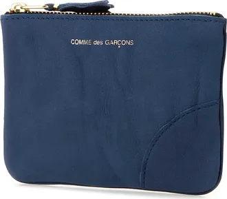 Comme Des Gar&ccedil;ons Womens Blue Leather Pouch Navy Cowhide Beauty Case