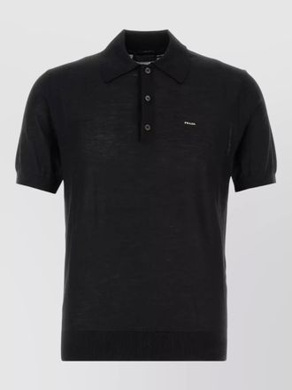 Prada wool shirt polo collar short sleeves