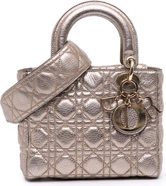 Dior Pre-owned Womens Lady Quilted Handbag - Tan Leather - One Size