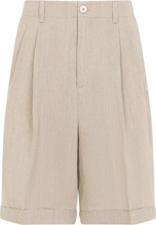 Jacquemus Pastro Shorts - Heren - Korte Broeken - Beige - L - Linnen - Korte Broeken