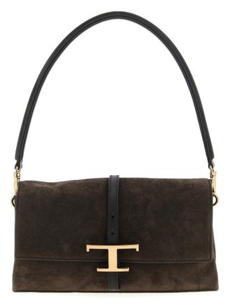 Tod's Dark Brown T Timeless Mini Shoulder Bag