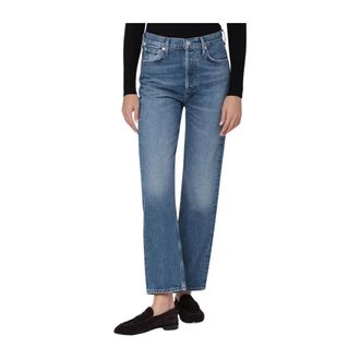 Citizens Of Humanity Blaine High Rise Straight Jean - Dames - Cropped Jeans - Blauw - W30 - Katoen - Jeans