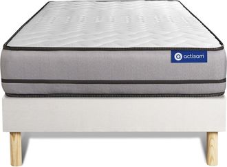 Actisom Actisom - Somier Blanco + Colch&oacute;n Con L&aacute;tex Y Espuma Viscoel&aacute;stica 90 X 200