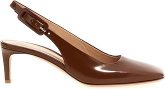 Gianvito Rossi Ric Slingbacks - Dames - Pumps - Bruin - 36 EU - Leer - Schoenen