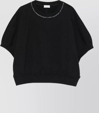 Brunello Cucinelli womens knit top embellished neckline