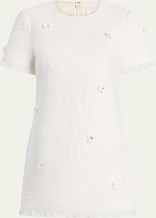 Cinq &agrave; Sept Crunchy Flower Tweed Mini Dress