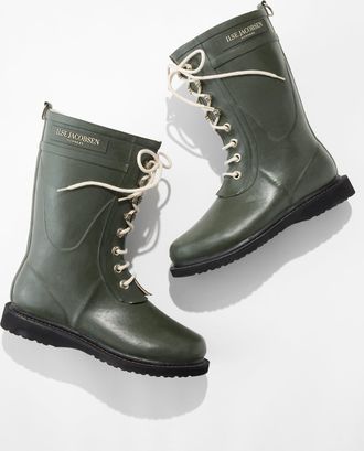 Ilse Jacobsen Rub 15 Rain Boots - Army Green - 5M Talbots