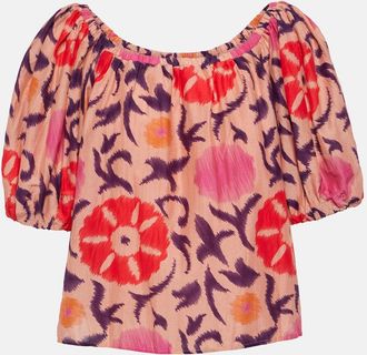 Velvet Edlin printed cotton and silk top