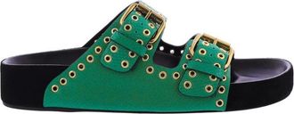 Isabel Marant Schoenen, Dames, Groen, 38 EU, Isabel Marant Dames Lennyo slippers