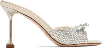 Miu Miu Silver Silk Womens Mules