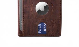 Corkor Mens Airtag Wallet Cards Holder In Brown