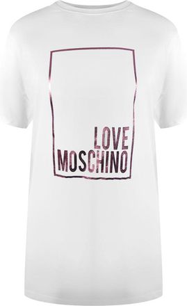 Moschino Love Moschino Shiny Box Logo Wit T-shirt