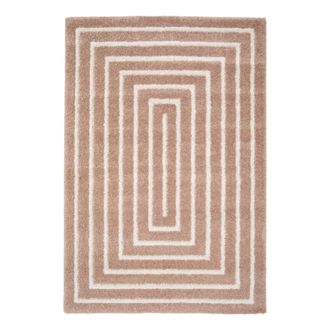 Sweeek Alfombra interior con dise&ntilde;o de rect&aacute;ngulo rosa y crema