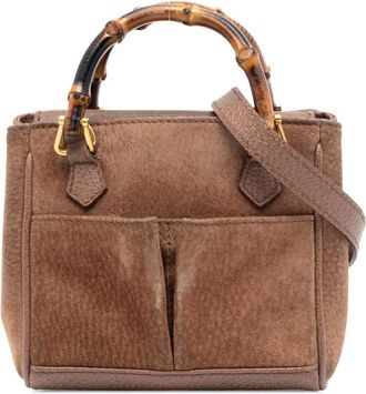 Gucci Pre-owned Handbags, female, Brown, Size: ONE SIZE Pre-owned Top Handle Bag