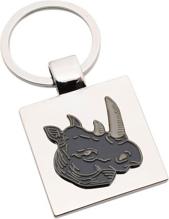 Generic Personalised Engraved Keyring with Rhino Design Presented in a Gift Organza Bag