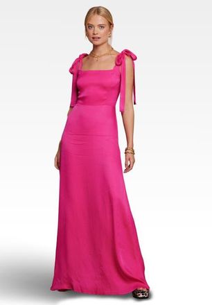 Maids to Measure Allegra Tie Shoulder Bridesmaid Dress in Hot Pink at Nordstrom, Size 12