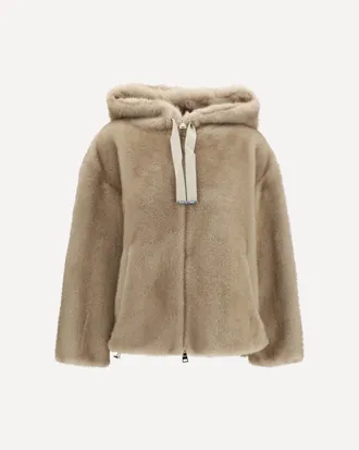 Herno Hooded Jacket in eco-fur Female 44