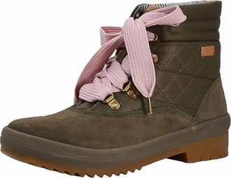 Keds Womens Camp Boot In Suede/ Nylon Olive