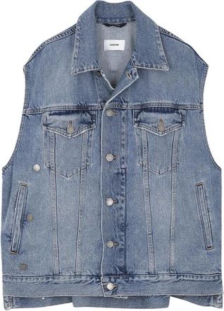 Haikure Janette Vest - Dames - Bodywarmers - Blauw - XS - Katoen - Jassen