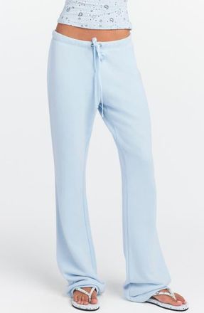 SKIMS Drapey French Terry Straight Leg Pants in Powder Blue at Nordstrom, Size X-Small