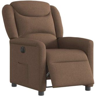 vidaXL Sill&oacute;n Reclinable El&eacute;ctrico De Tela Marr&oacute;n Vidaxl