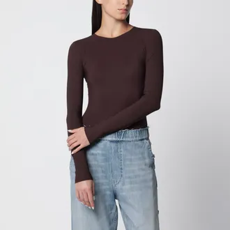 Maison Margiela Brown long-sleeve lycra jersey bodysuit