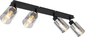 Globo Lighting Foco - Hadera - Negro - Vidrio Vidrio Ahumado - L&aacute;mpara - Globo